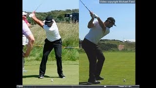 Jon Rahm golf swing  Long Iron faceon amp downtheline July 2017 [upl. by Stephenie]