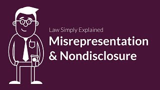 Misrepresentation and Nondisclosure  Contracts  Defenses amp Excuses [upl. by Bromley894]