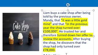 How to apply misrepresentation Liam cupcake scenario [upl. by Daniell]