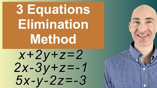 Solving Systems of 3 Equations Elimination [upl. by Eladnwahs]