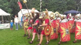 Roman Reenactment at the Amphitheatre in Caerleon Marching In [upl. by Yenaiv]